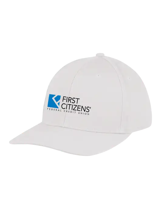 Premium Modern Structured Twill White Snapback Cap w/First Citizens' Logo