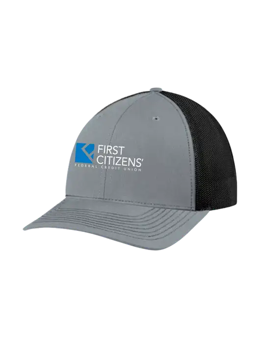 Richardson Adjustable Snapback Original 112 Trucker Cap Heather Grey w/Black Mesh w/First Citizens' Logo