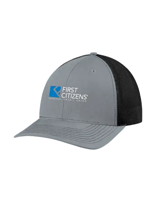 Richardson Adjustable Snapback Original 112 Trucker Cap Heather Grey w/Black Mesh w/First Citizens' Logo