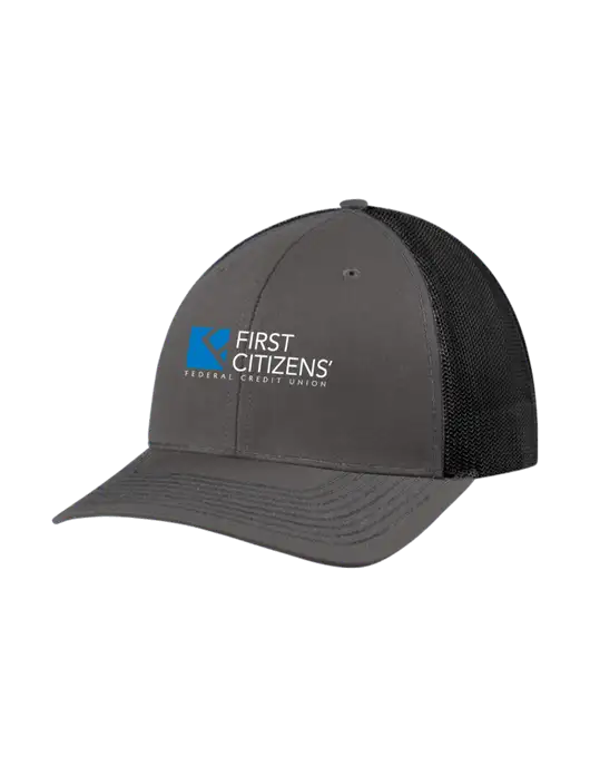 Richardson Adjustable Snapback Original 112 Trucker Cap Dark Grey w/Black Mesh w/First Citizens' Logo