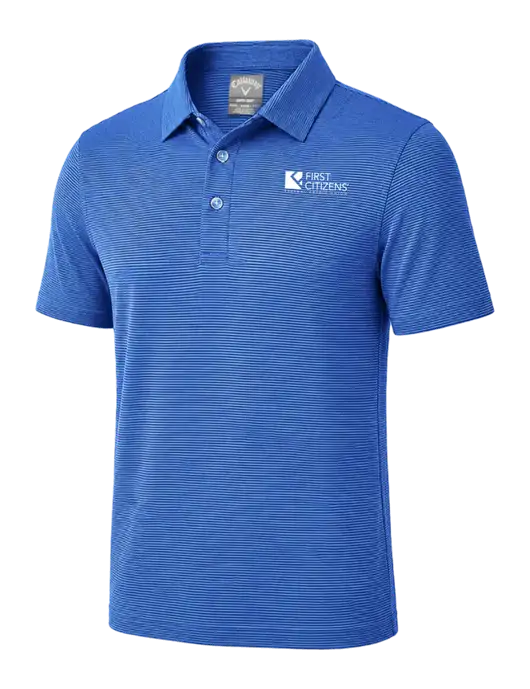 Callaway Royal Blue Fine Line Stripe Polo w/First Citizens' Logo