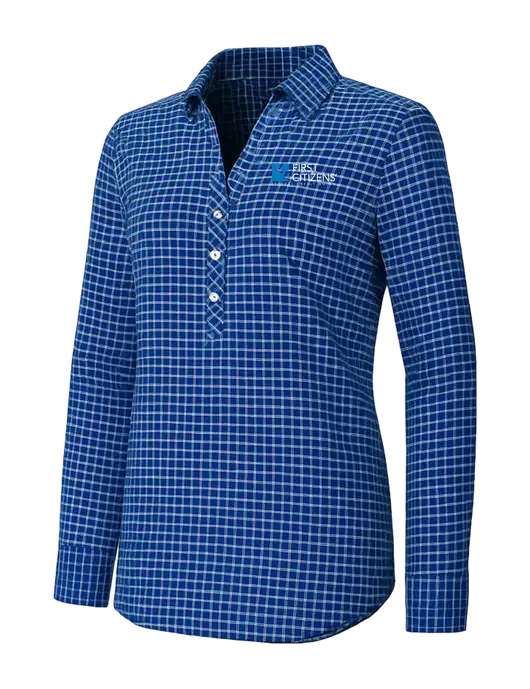 Womens Navy/White City Stretch Shirt w/First Citizens' Logo