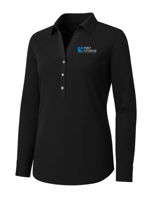 Womens Black City Stretch Shirt w/First Citizens' Logo