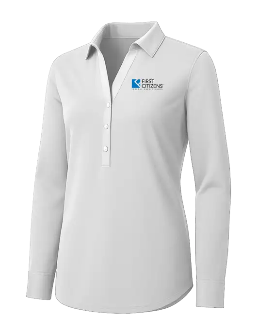 Womens White City Stretch Shirt w/First Citizens' Logo