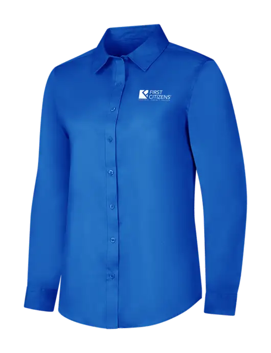 Womens Long Sleeve Royal Blue Superpro React Twill Shirt w/First Citizens' Logo