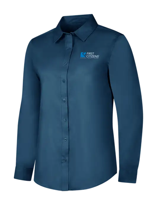 Light Navy Womens Long Sleeve Superpro React Twill Shirt w/First Citizens' Logo
