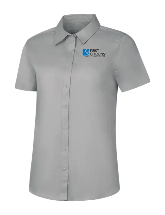 Womens Light Grey Short Sleeve Superpro React Twill Shirt w/First Citizens' Logo