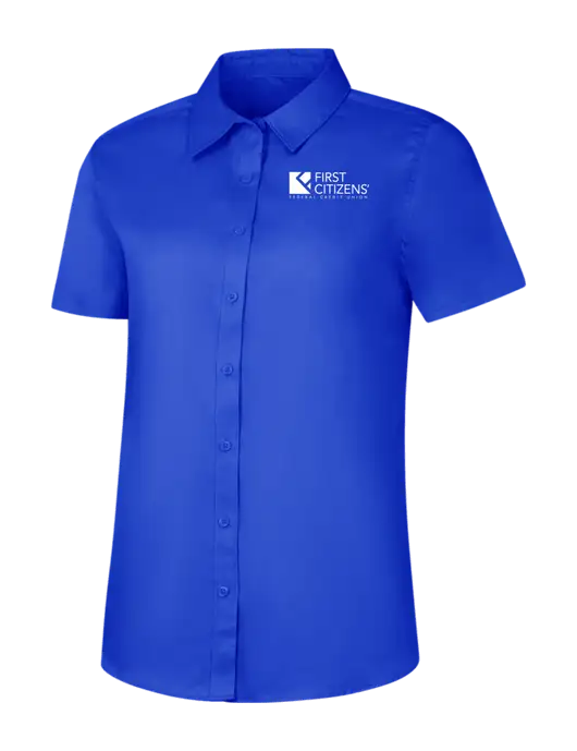 Womens Short Sleeve Dark Royal Superpro React Twill Shirt w/First Citizens' Logo