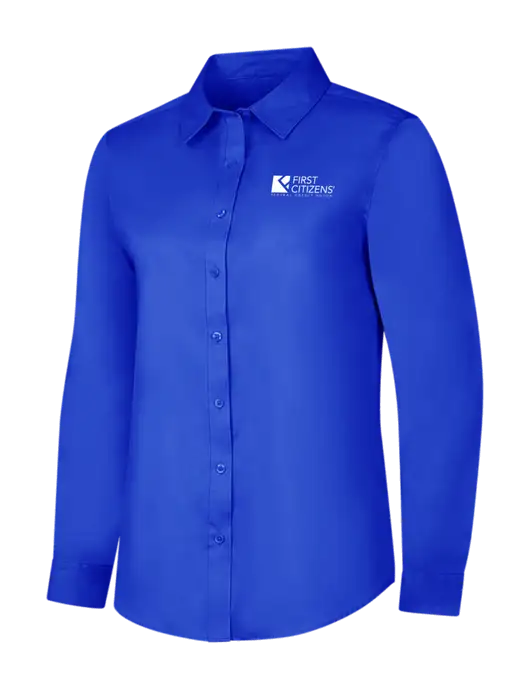 Womens Long Sleeve Dark Royal Superpro React Twill Shirt w/First Citizens' Logo