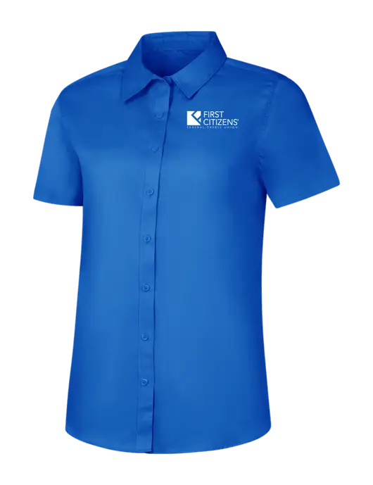 Womens Short Sleeve Royal Blue Superpro React Twill Shirt w/First Citizens' Logo