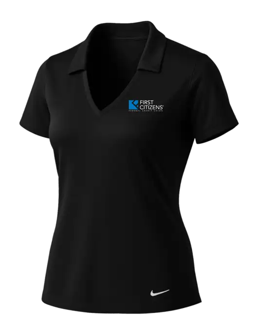 NIKE Black Womens Dri-Fit Vertical Mesh Polo w/First Citizens' Logo