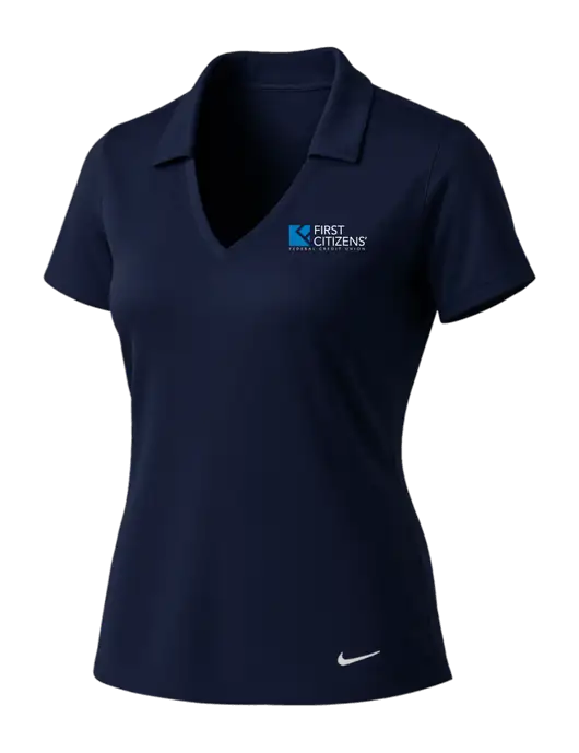 NIKE Dark Navy Womens Dri-Fit Vertical Mesh Polo w/First Citizens' Logo