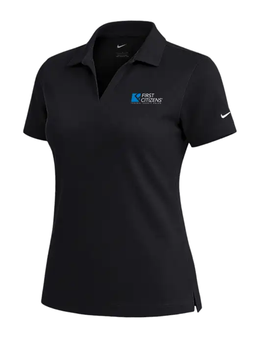 NIKE Black Womens Dri-Fit Micro Pique Polo w/First Citizens' Logo