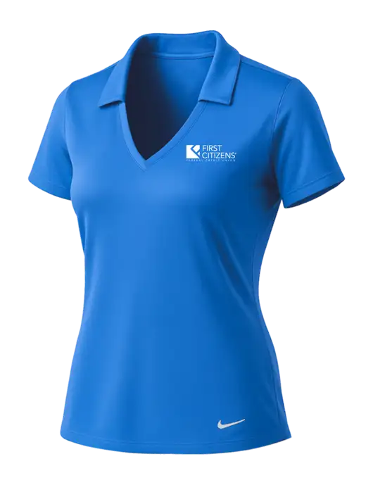 NIKE Carolina Blue Womens Dri-Fit Vertical Mesh Polo w/First Citizens' Logo