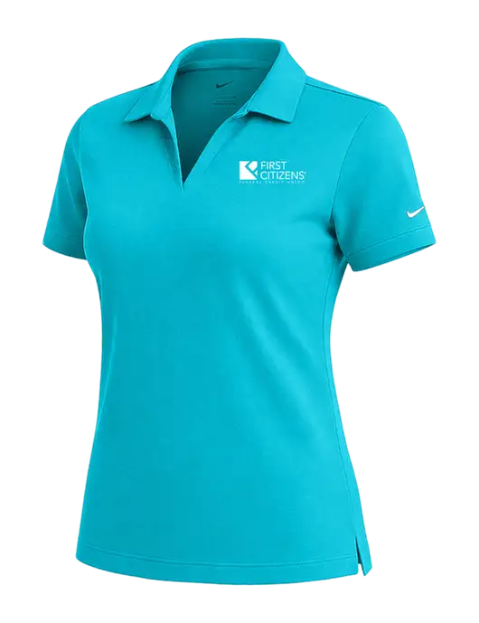 NIKE Sapphire Blue Womens Dri-Fit Micro Pique Polo w/First Citizens' Logo