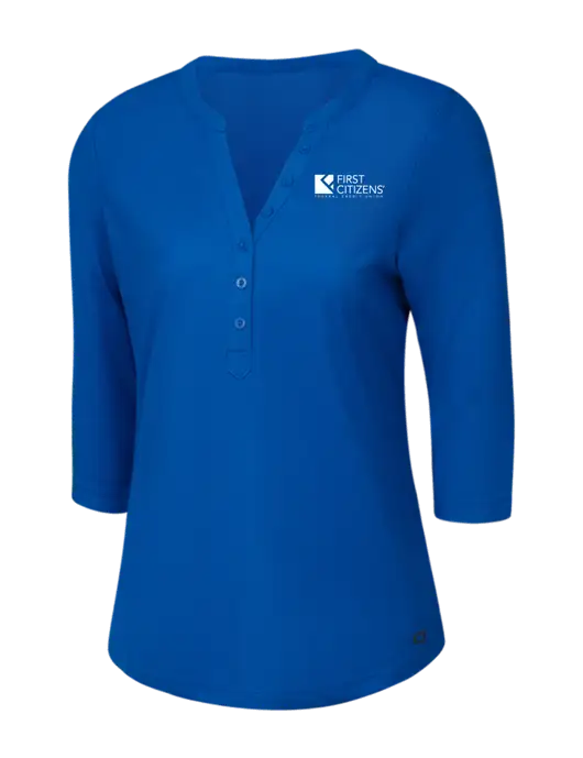 OGIO Royal Blue Jewel Henley w/First Citizens' Logo