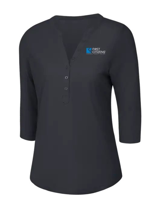 OGIO Charcoal Grey Jewel Henley w/First Citizens' Logo
