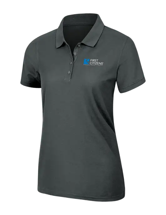 Dark Grey Womens Core Classic Pique Polo w/First Citizens' Logo