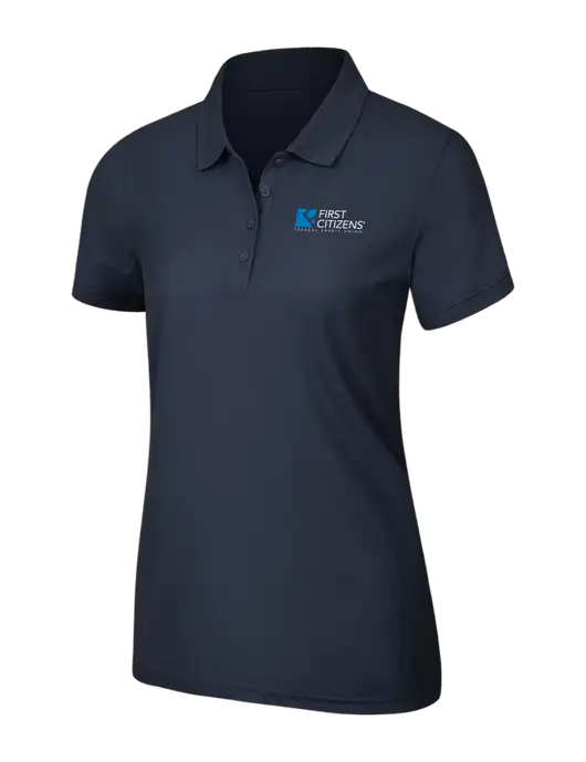 Navy Blue Womens Core Classic Pique Polo w/First Citizens' Logo