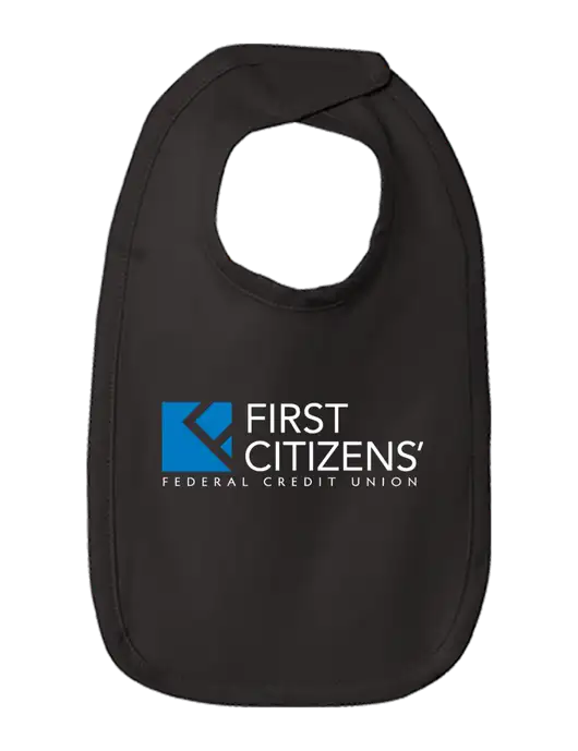 Rabbit Skins Black Infant Premium Jersey Bib w/First Citizens' Logo
