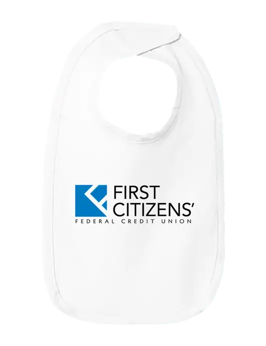 Rabbit Skins White Infant Premium Jersey Bib w/First Citizens' Logo