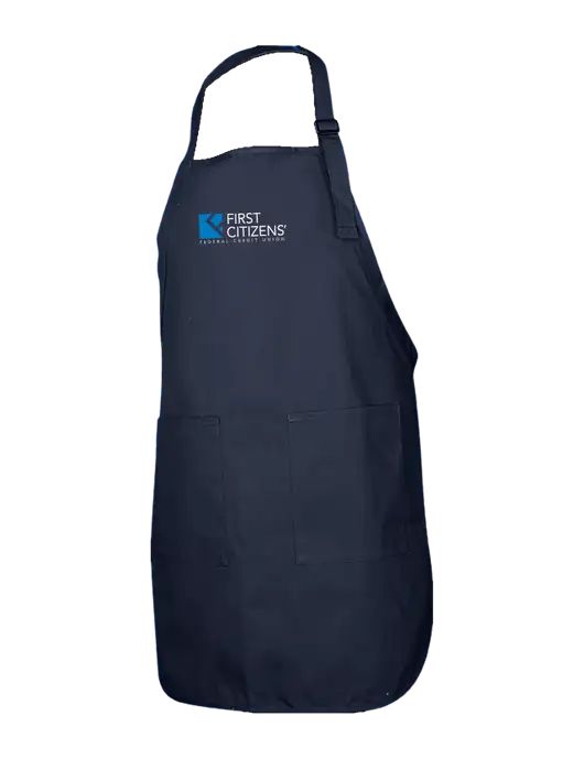 Full-Length Navy Apron With Pockets w/First Citizens' Logo