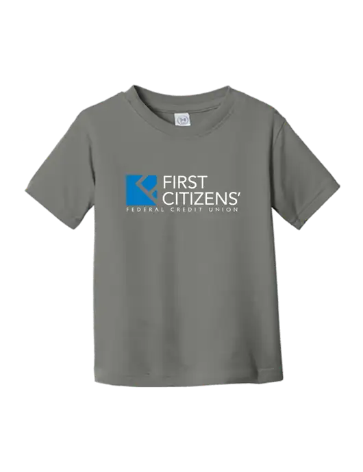 Rabbit Skins Charcoal Toddler Fine Jersey Tee w/First Citizens' Logo