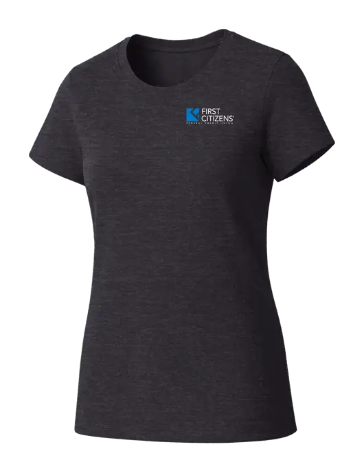 Womens Seriously Soft Heathered Charcoal T-Shirt w/First Citizens' Logo