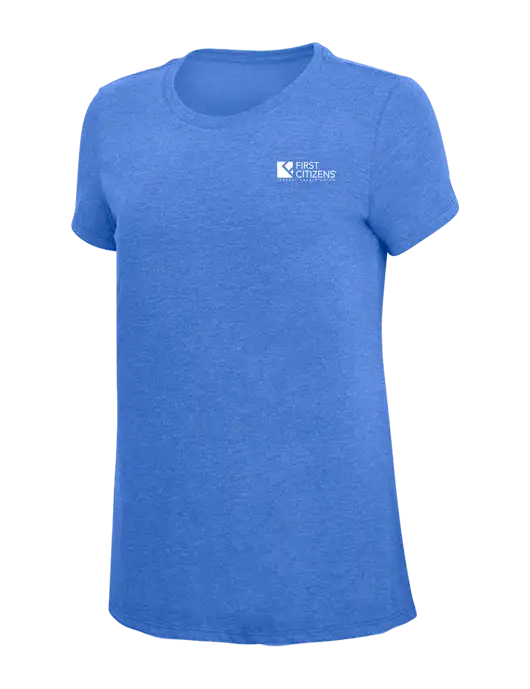 Womens Simply Soft Royal Frost 4.5oz  Poly/Combed Ring Spun Cotton T-Shirt w/First Citizens' Logo