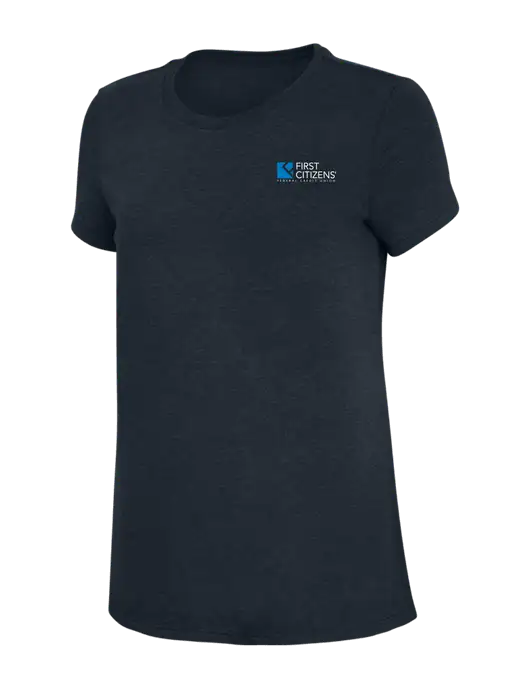 Womens Simply Soft Navy 4.5oz Poly/Combed Ring Spun Cotton T-Shirt w/First Citizens' Logo