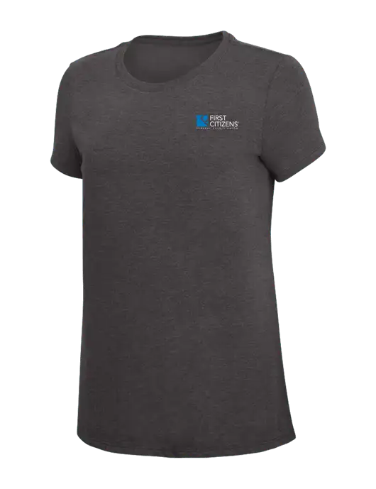 Womens Simply Soft Heather Charcoal 4.5oz  Poly/Combed Ring Spun Cotton T-Shirt w/First Citizens' Logo