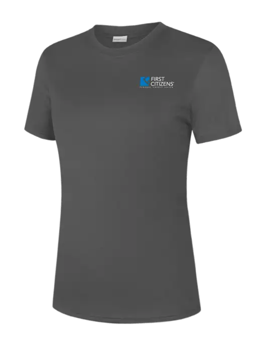  Womens Dark Grey PosiCharge Competitor Tee w/First Citizens' Logo