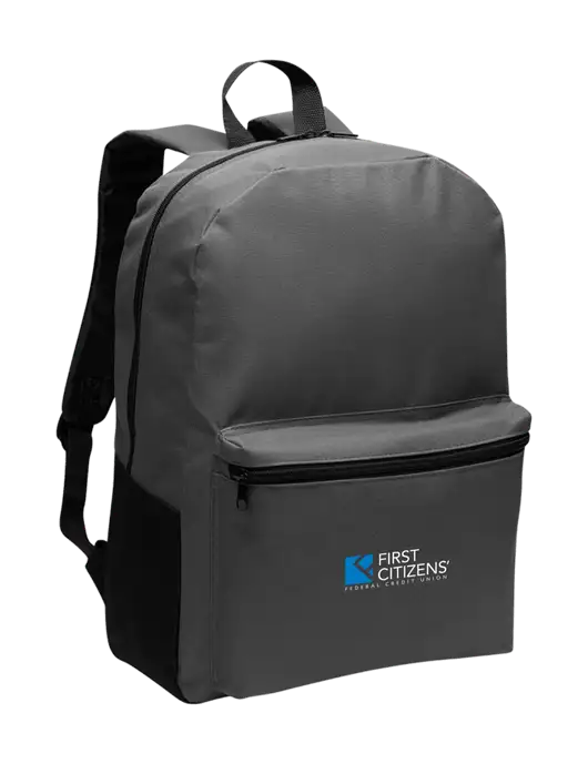 Casual Dark Charcoal Lightweight Laptop Backpack w/First Citizens' Logo