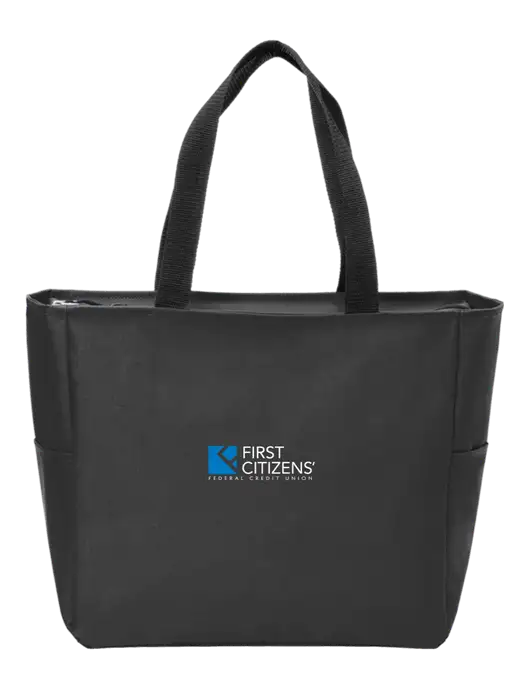 Everyday Black Zip Tote  w/First Citizens' Logo