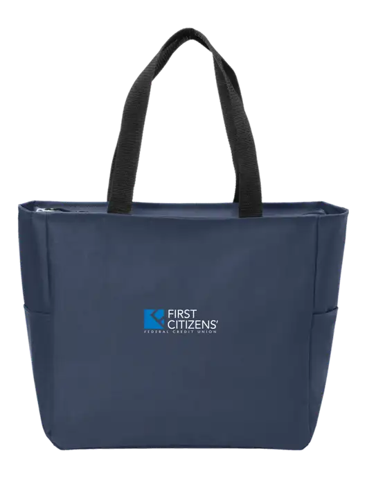 Everyday Navy Zip Tote  w/First Citizens' Logo
