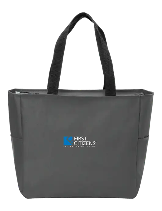 Everyday Charcoal Zip Tote Dark w/First Citizens' Logo