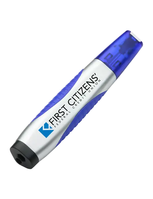 Silver/Blue Level Light Screwdriver Pen w/First Citizens' Logo