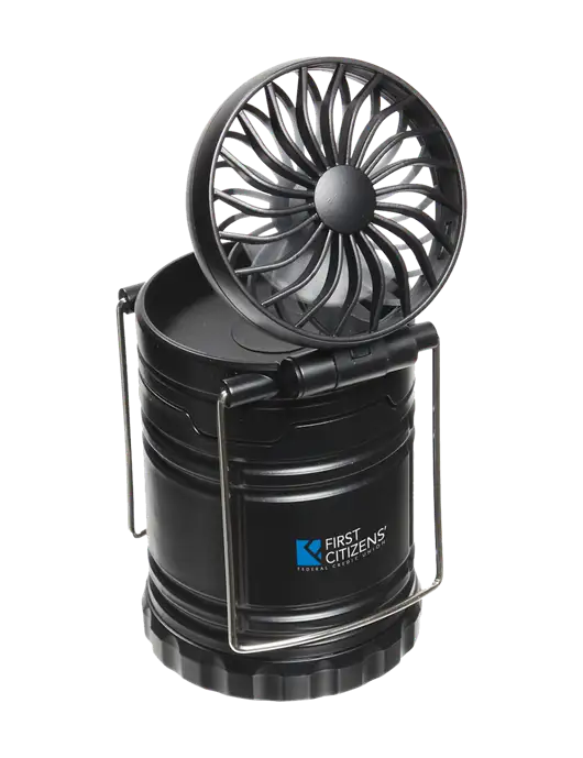 Black Retro Lantern with Fan w/First Citizens' Logo