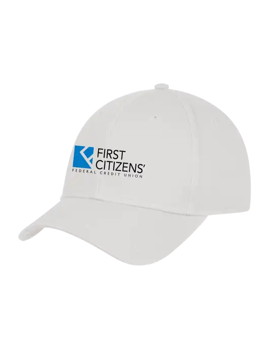 White Structured Cap Hook & Loop w/First Citizens' Logo