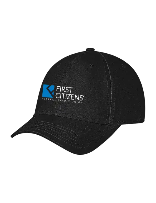 Black Structured Soft Snap Closure Hook & Loop Cap w/First Citizens' Logo