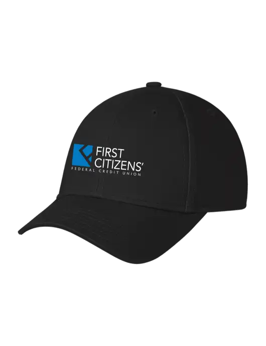 Black Structured Cap Hook & Loop w/First Citizens' Logo