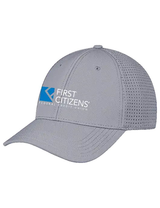 Grey Performance Stretchable Cap Hook & Loop w/First Citizens' Logo