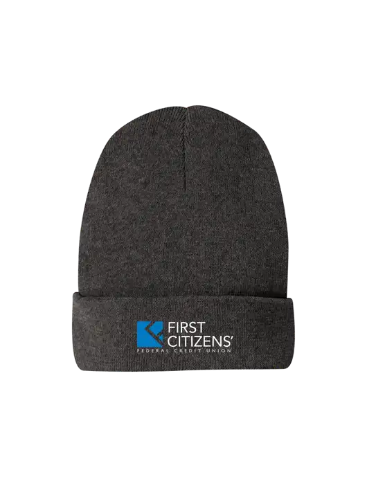 Recycled Charcoal Heather Beanie w/First Citizens' Logo
