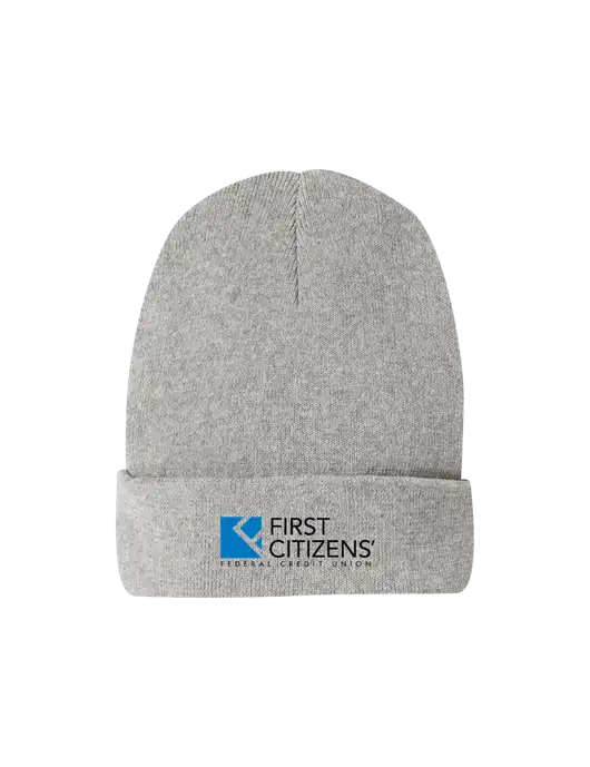 Recycled Light Heather Grey Beanie w/First Citizens' Logo