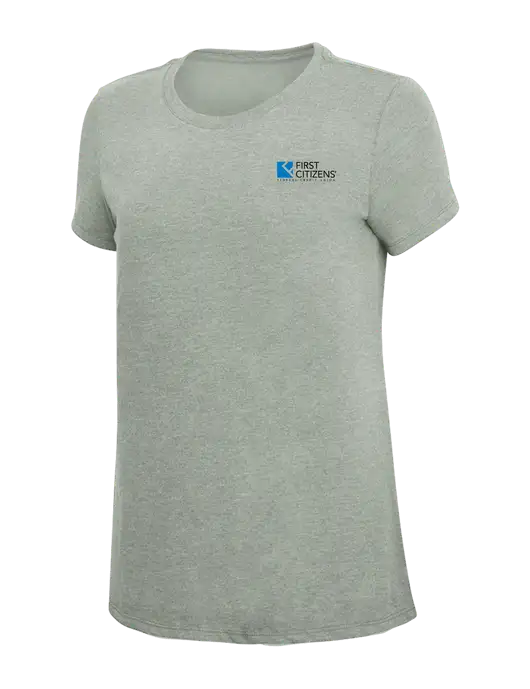 Womens Simply Soft Heathered Light Grey 4.5oz Poly/Combed Ring Spun Cotton T-Shirt w/First Citizens' Logo