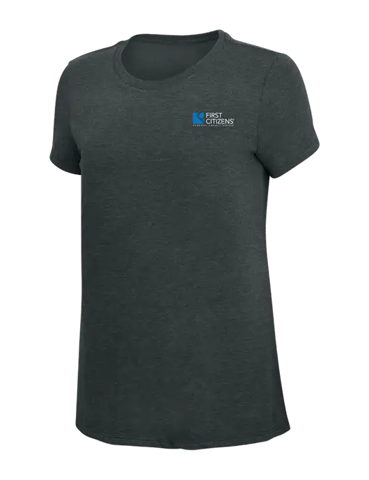 Womens Simply Soft Black Frost 4.5oz Poly/Combed Ring Spun Cotton T-Shirt w/First Citizens' Logo