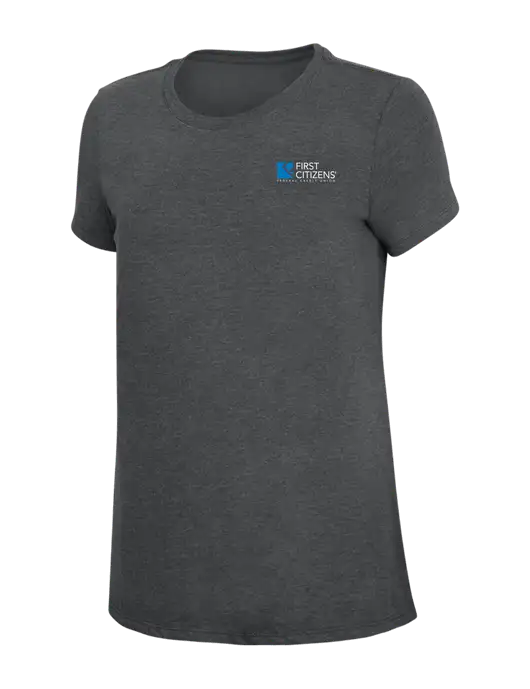 Womens Simply Soft Charcoal 4.5oz Poly/Combed Ring Spun Cotton T-Shirt w/First Citizens' Logo