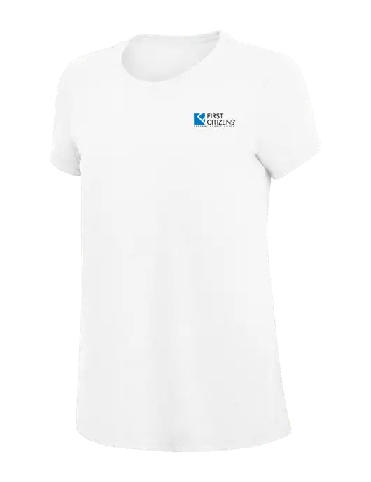 Womens Simply Soft White 4.5oz Poly/Combed Ring Spun Cotton T-Shirt
 w/First Citizens' Logo