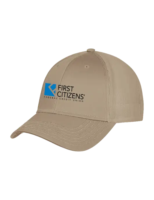 Khaki Mesh Trucker Cap Snap Back w/First Citizens' Logo