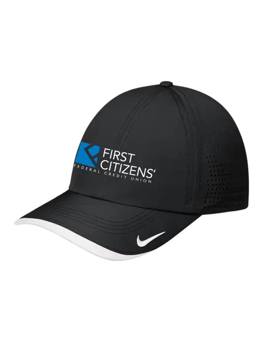 Nike Black/White Dri-FIT Perforated Performance Cap w/First Citizens' Logo